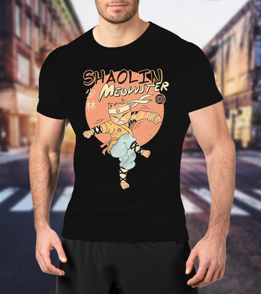 Shaolin Meowster Martial Arts Cat XIII T-Shirt