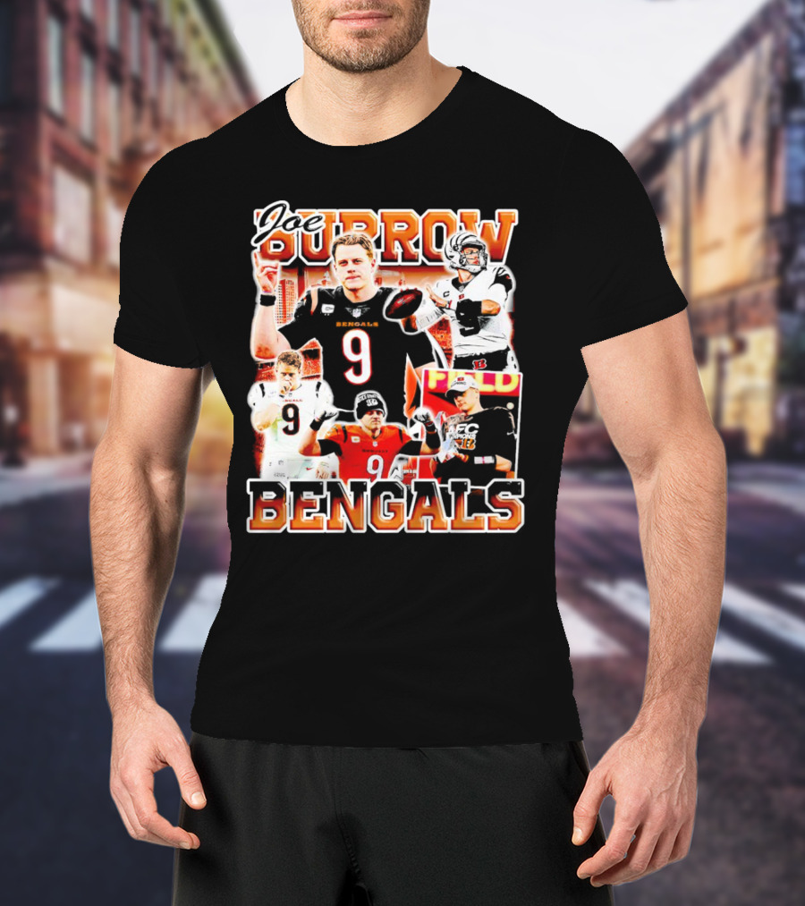 Joe Burrow Bengals Legends Number 9 Quarterback Cincinnati NFL Stars T-Shirt