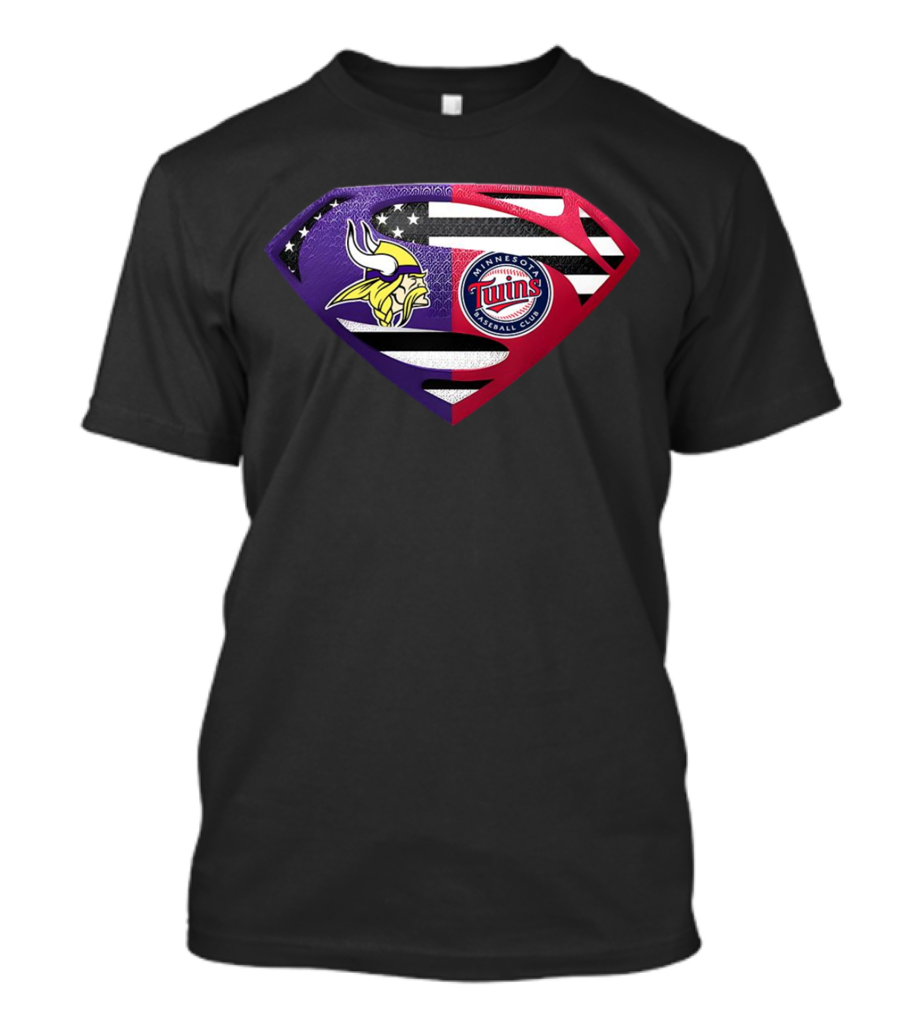 Minnesota Vikings Twins Superman Crossover Emblem T-Shirt