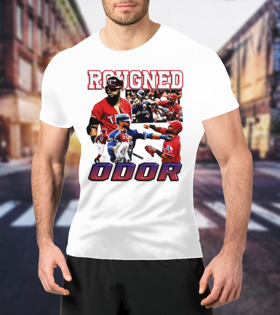 Rougned Odor Texas Blue Jays Brawl Action T-Shirt