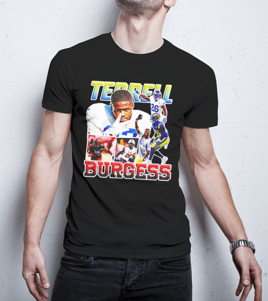 Terrell Burgess Los Angeles Rams Football Collage T-Shirt