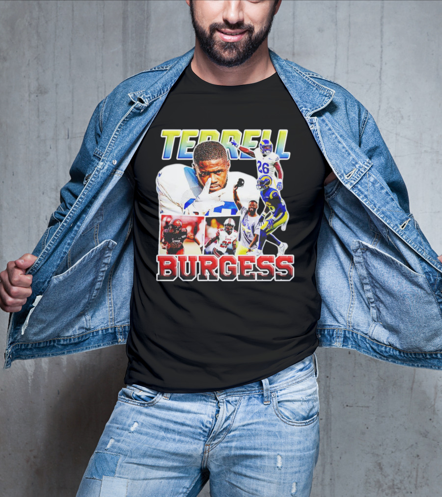 Terrell Burgess Los Angeles Rams Football Collage T-Shirt