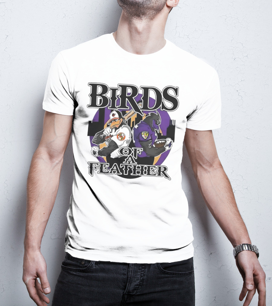 Birds Of A Feather Baltimore Ravens And Orioles T-Shirt