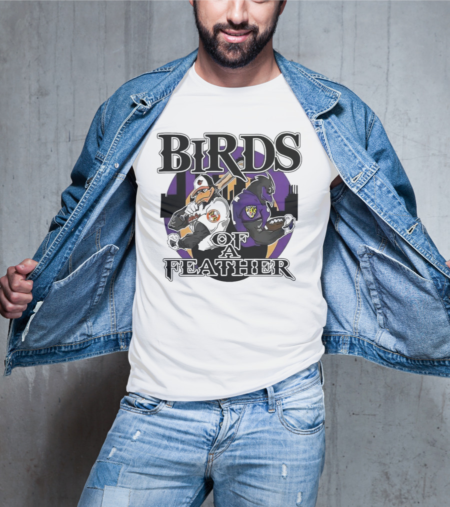 Birds Of A Feather Baltimore Ravens And Orioles T-Shirt