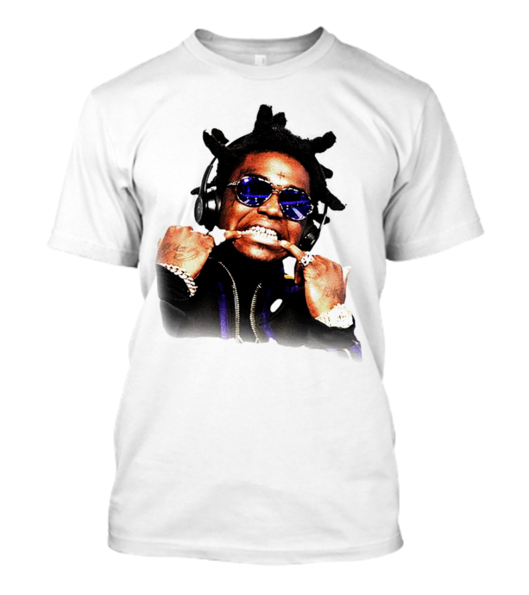 Kodak Black Rapper With Blue Sunglasses Grills And Jewelry T-Shirt