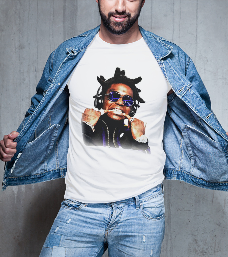 Kodak Black Rapper With Blue Sunglasses Grills And Jewelry T-Shirt