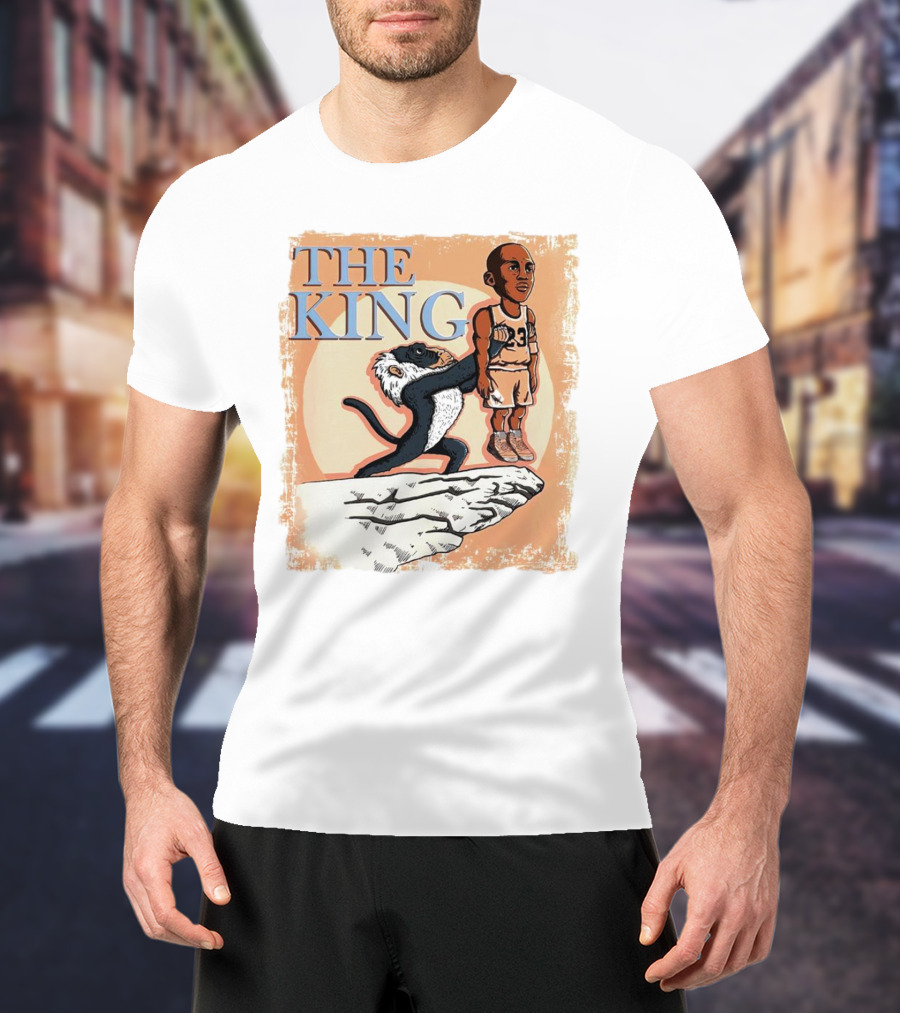 The King Michael Jordan Simba Parody With Rafiki And Basketball Jersey T-Shirt