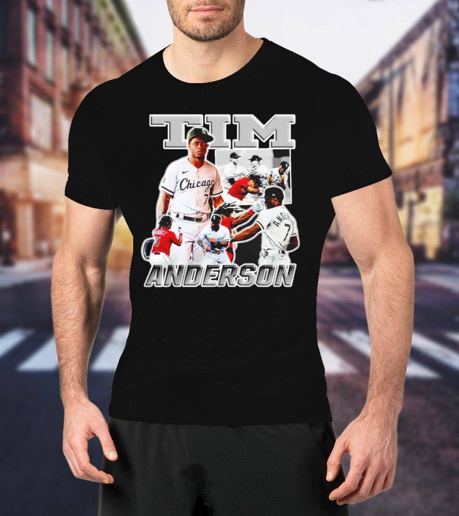 Tim Anderson Chicago White Sox Baseball Collage T-Shirt