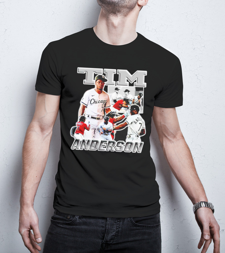 Tim Anderson Chicago White Sox Baseball Collage T-Shirt