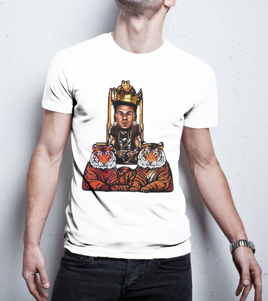 Jordan Travis Tigers King Florida State Seminoles Throne With Crown And Tigers T-Shirt