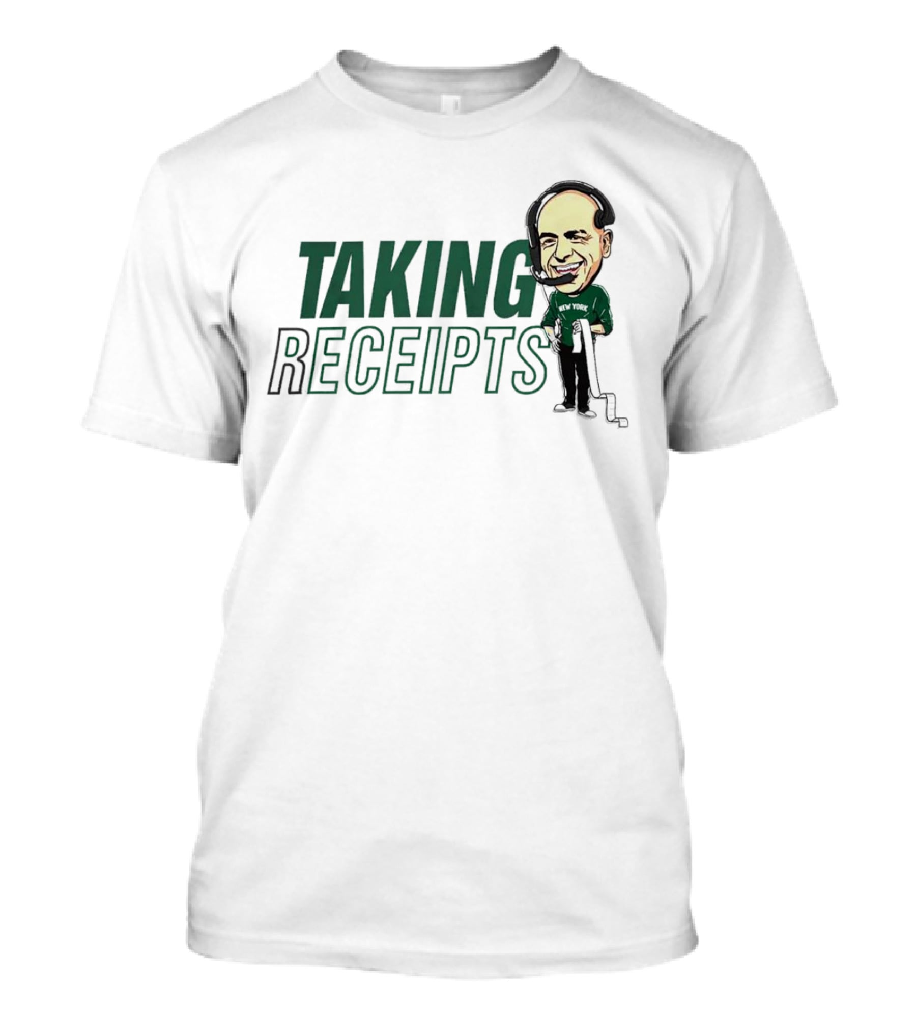 Robert Saleh New York Jets Taking Receipts Character T-Shirt