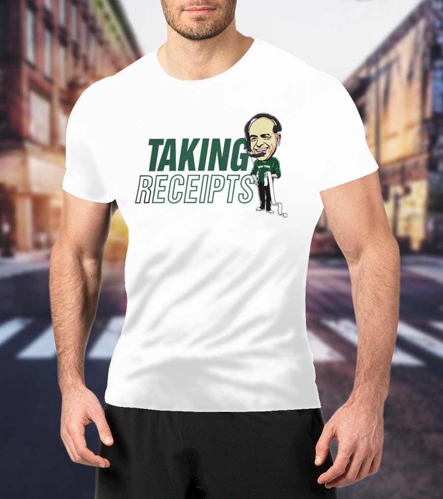 Robert Saleh New York Jets Taking Receipts Character T-Shirt