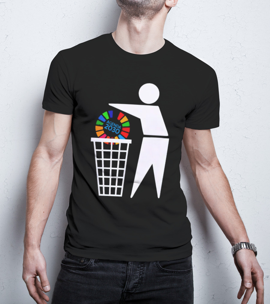 Bin Agenda 2030 Global Goals Symbol In Trash T-Shirt