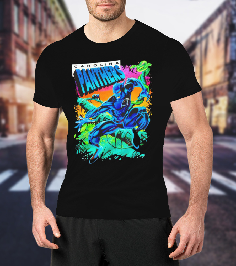 Carolina Panthers Black Panther Jungle Action T-Shirt
