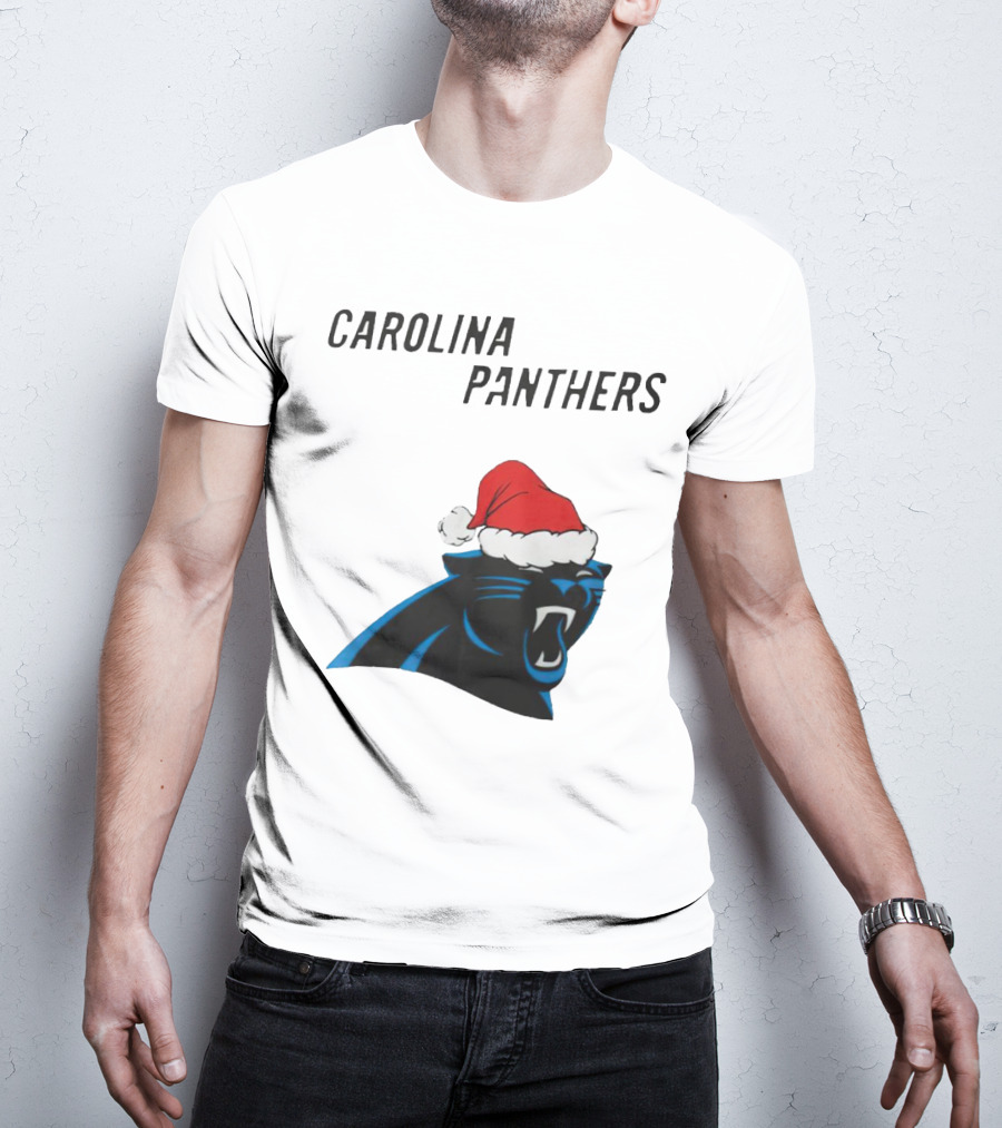 Carolina Panthers Christmas Santa Hat T-Shirt