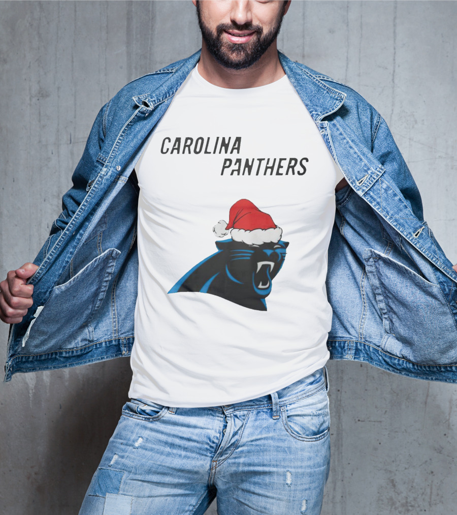 Carolina Panthers Christmas Santa Hat T-Shirt