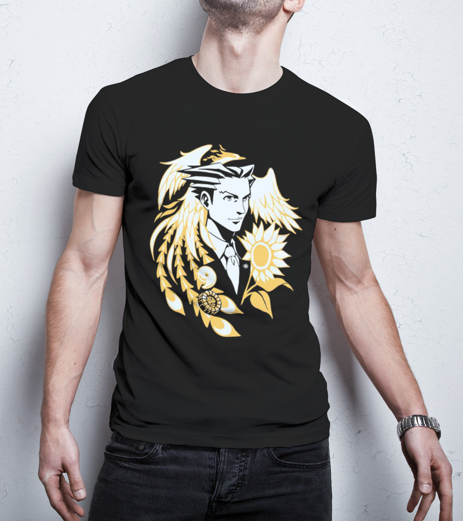 Fangamer Barbed Headed Attorney Phoenix Wright Sunflowers Wings T-Shirt