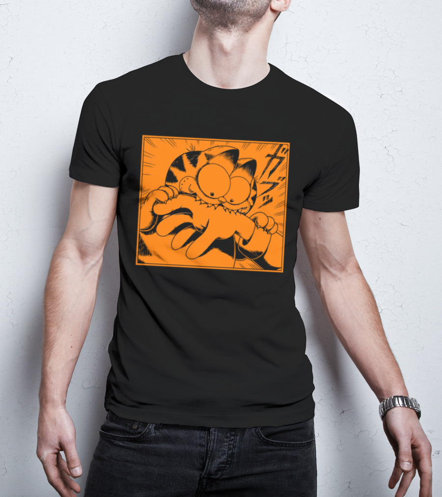 Garfield Manga Style Bite Hand Comic Panel T-Shirt