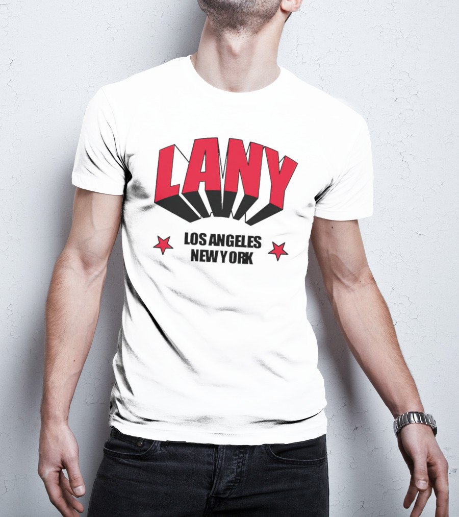 LANY Los Angeles New York Bold Red Stars T-Shirt