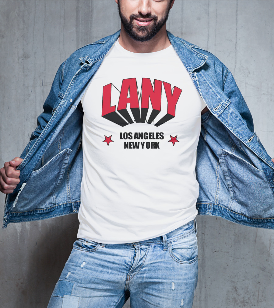 LANY Los Angeles New York Bold Red Stars T-Shirt