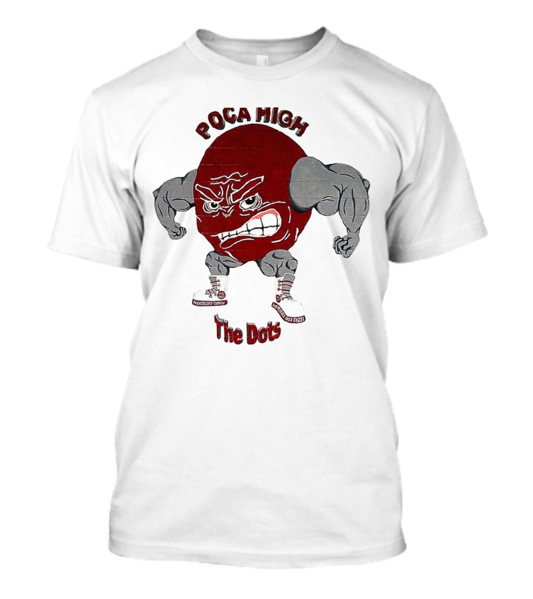 POCA HIGH The Dots Mascot With Muscular Arms And Sneakers T-Shirt