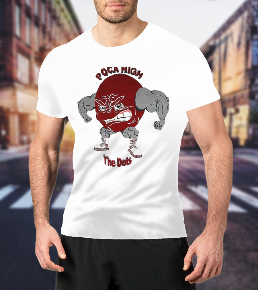 POCA HIGH The Dots Mascot With Muscular Arms And Sneakers T-Shirt