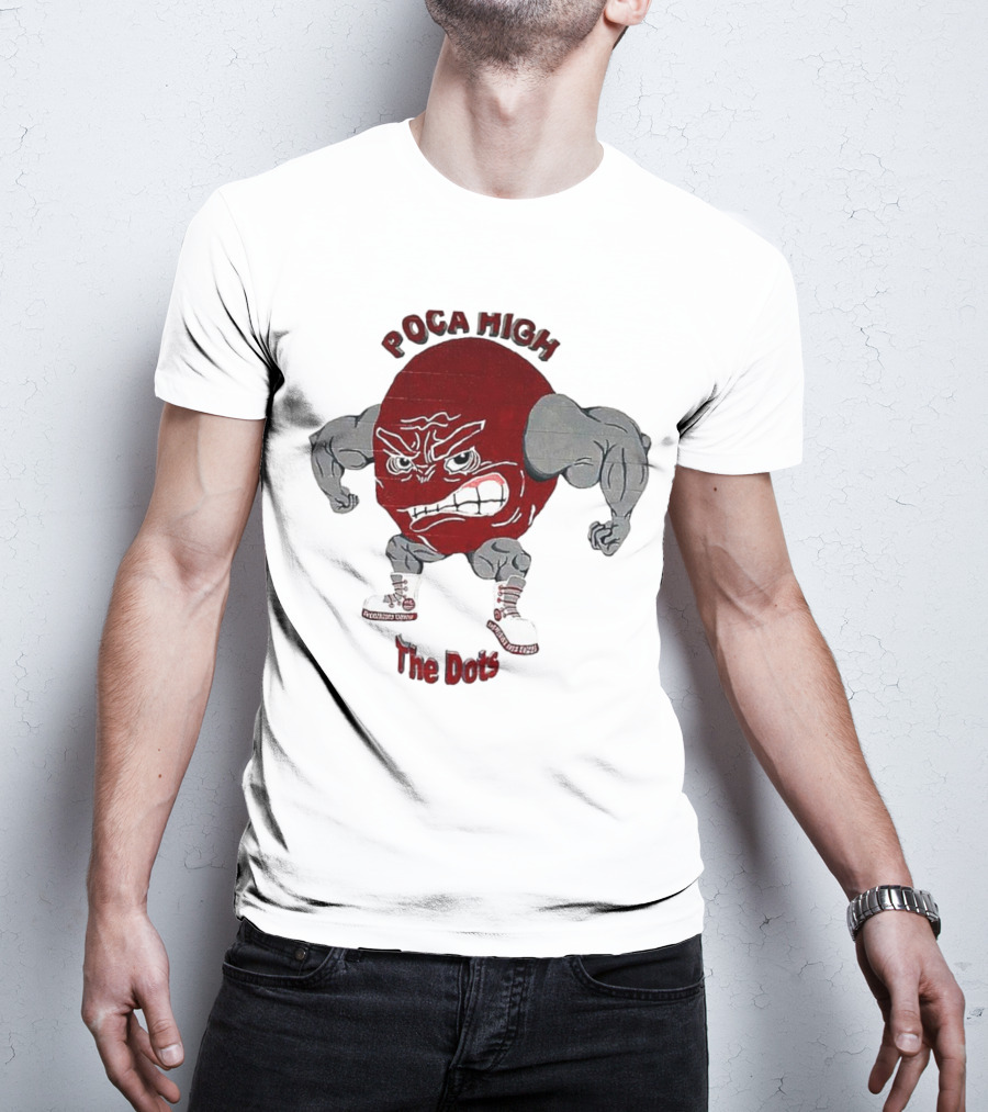 POCA HIGH The Dots Mascot With Muscular Arms And Sneakers T-Shirt