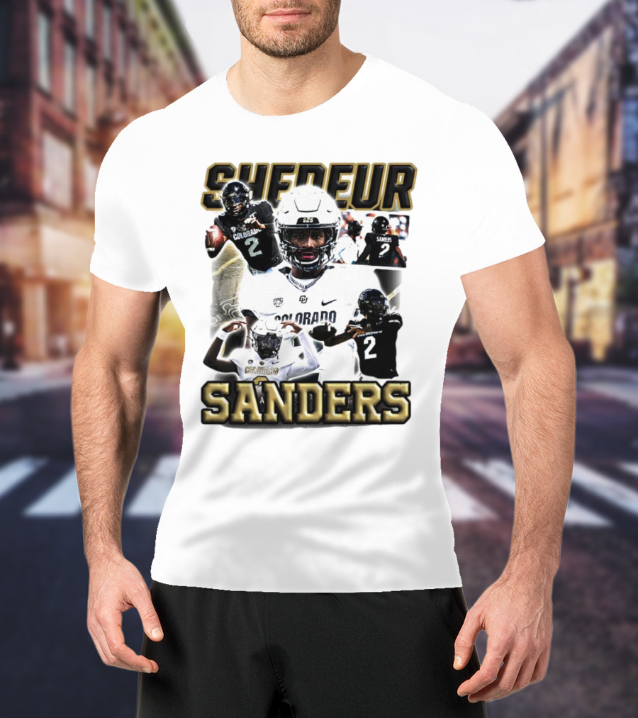 Shedeur Sanders Colorado Football Player Collage T-Shirt