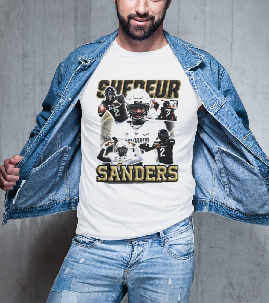 Shedeur Sanders Colorado Football Player Collage T-Shirt