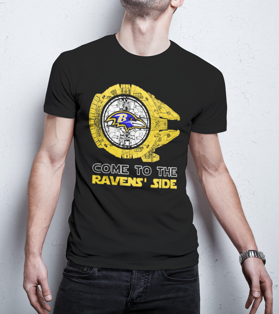 Come To The Ravens' Side Baltimore Ravens Star Wars Mashup T-Shirt