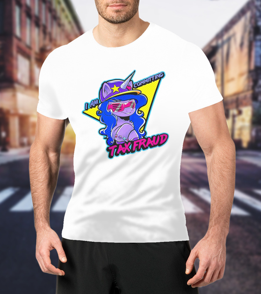I Am Committing Tax Fraud Unicorn With Sunglasses And Hat T-Shirt
