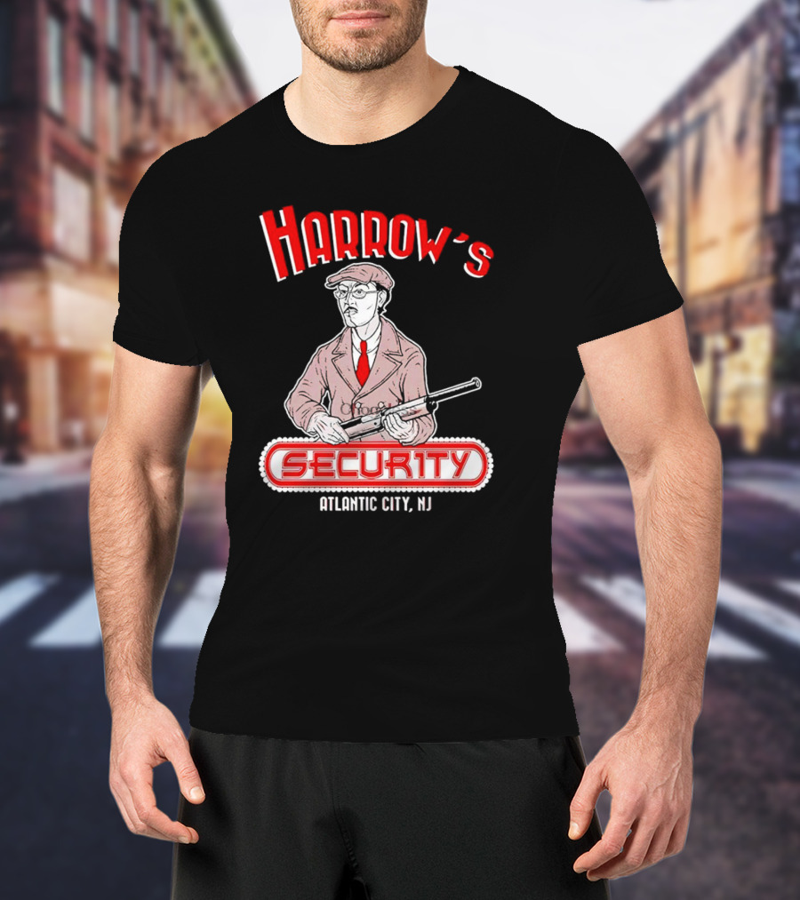 Harrow's Security Atlantic City NJ Vintage Style Gangster T-Shirt