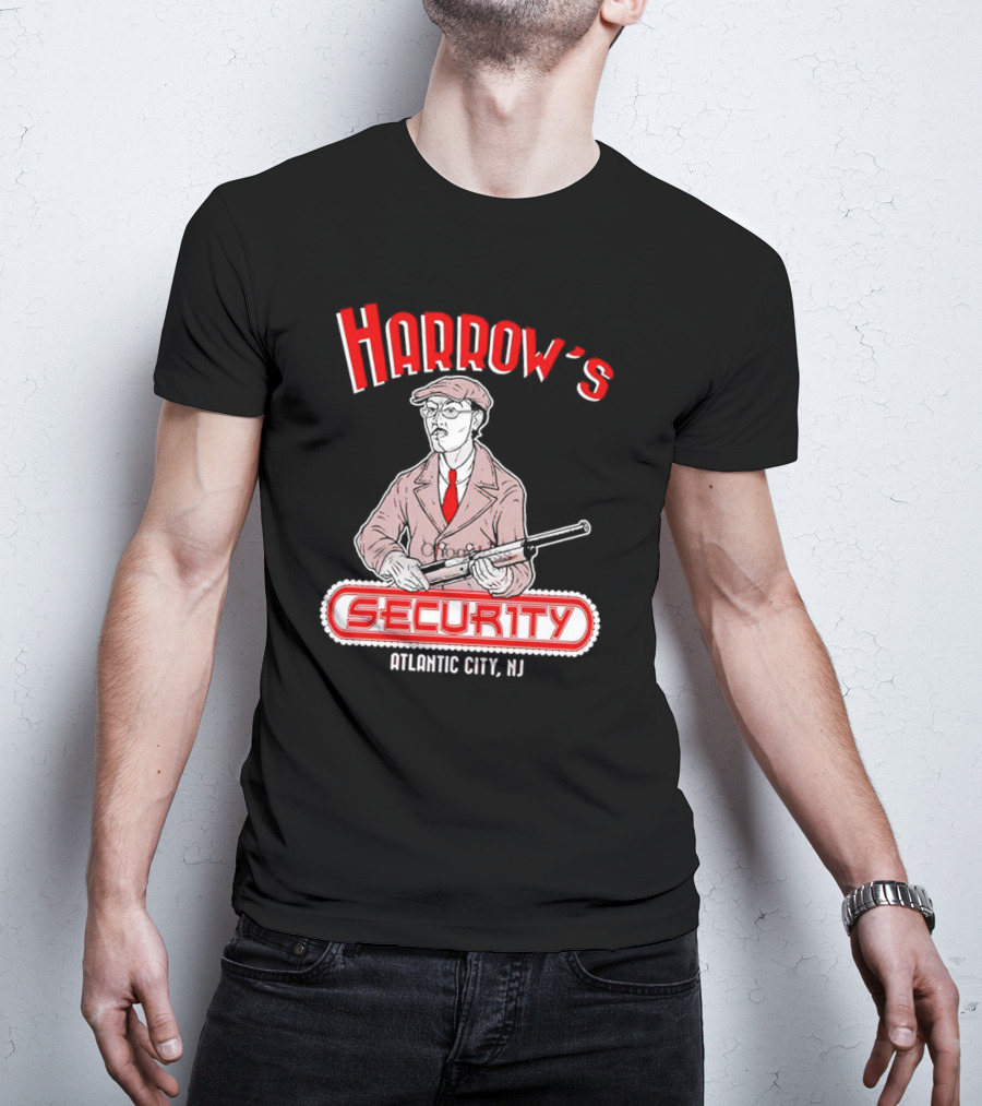 Harrow's Security Atlantic City NJ Vintage Style Gangster T-Shirt