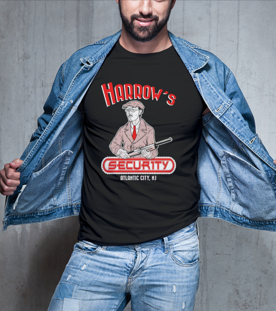 Harrow's Security Atlantic City NJ Vintage Style Gangster T-Shirt