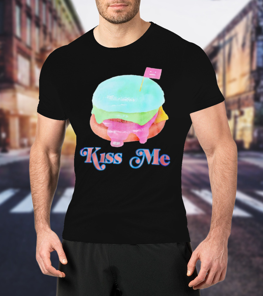 Kiss Me Pastel Burger Flag T-Shirt
