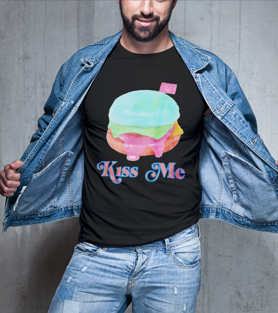 Kiss Me Pastel Burger Flag T-Shirt