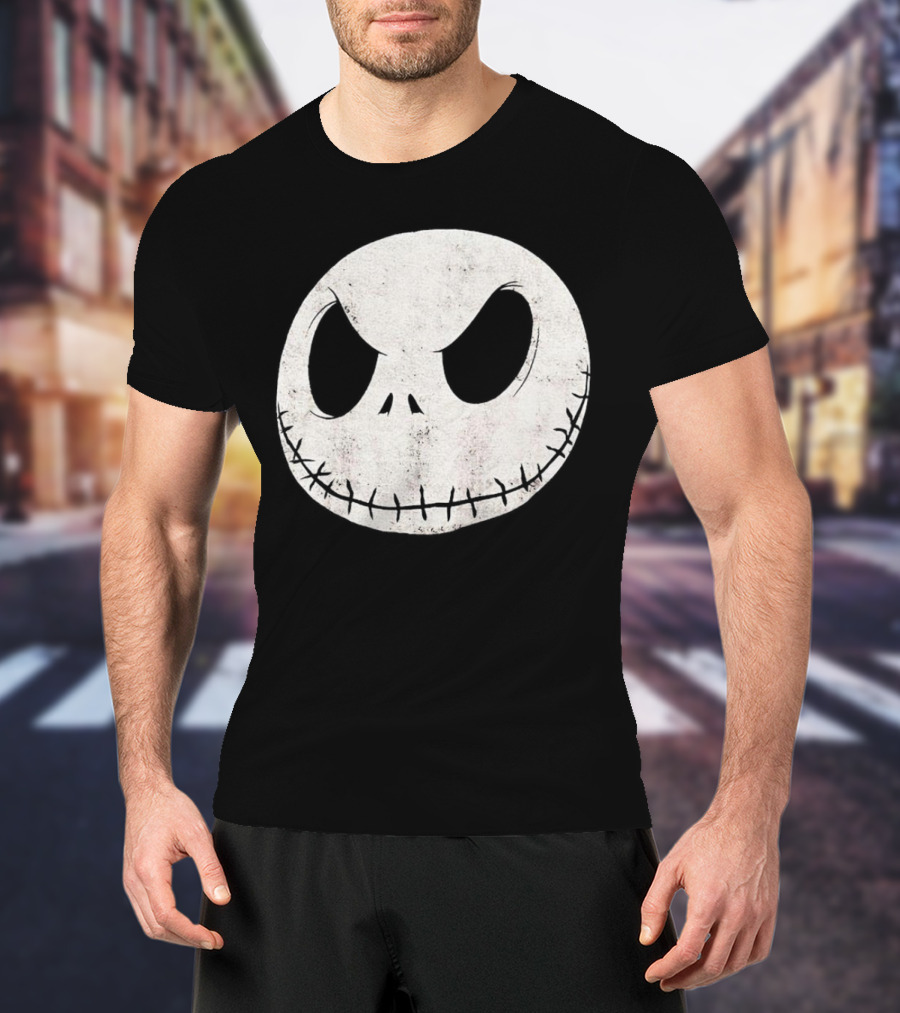 Disney Nightmare Before Christmas Jack Skellington Face Iconic Character T-Shirt