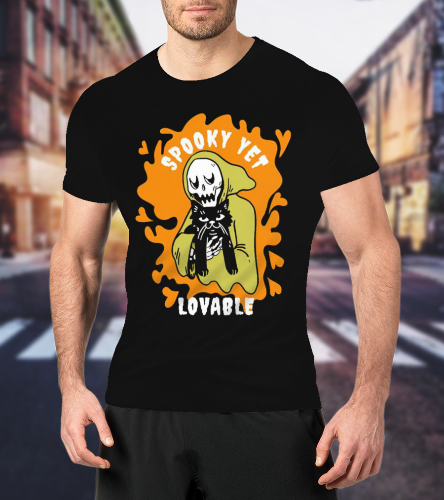 Spooky Yet Lovable Ghost And Cat T-Shirt