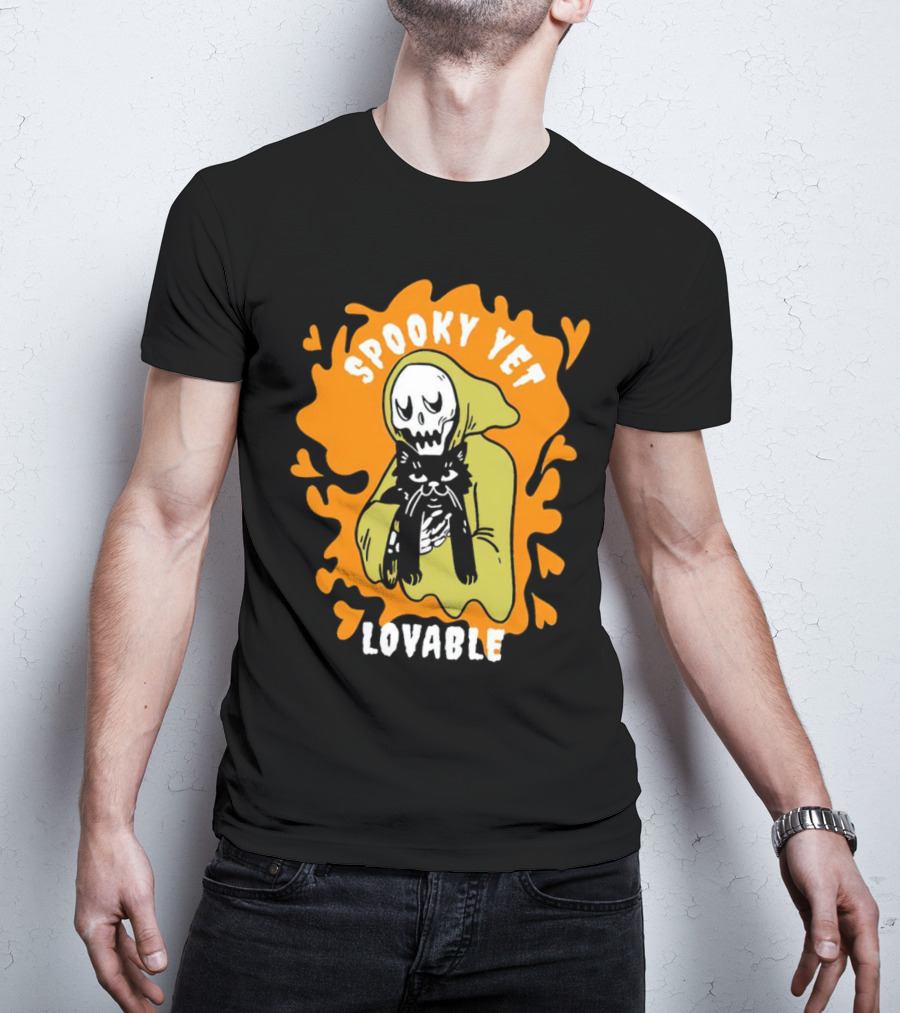 Spooky Yet Lovable Ghost And Cat T-Shirt