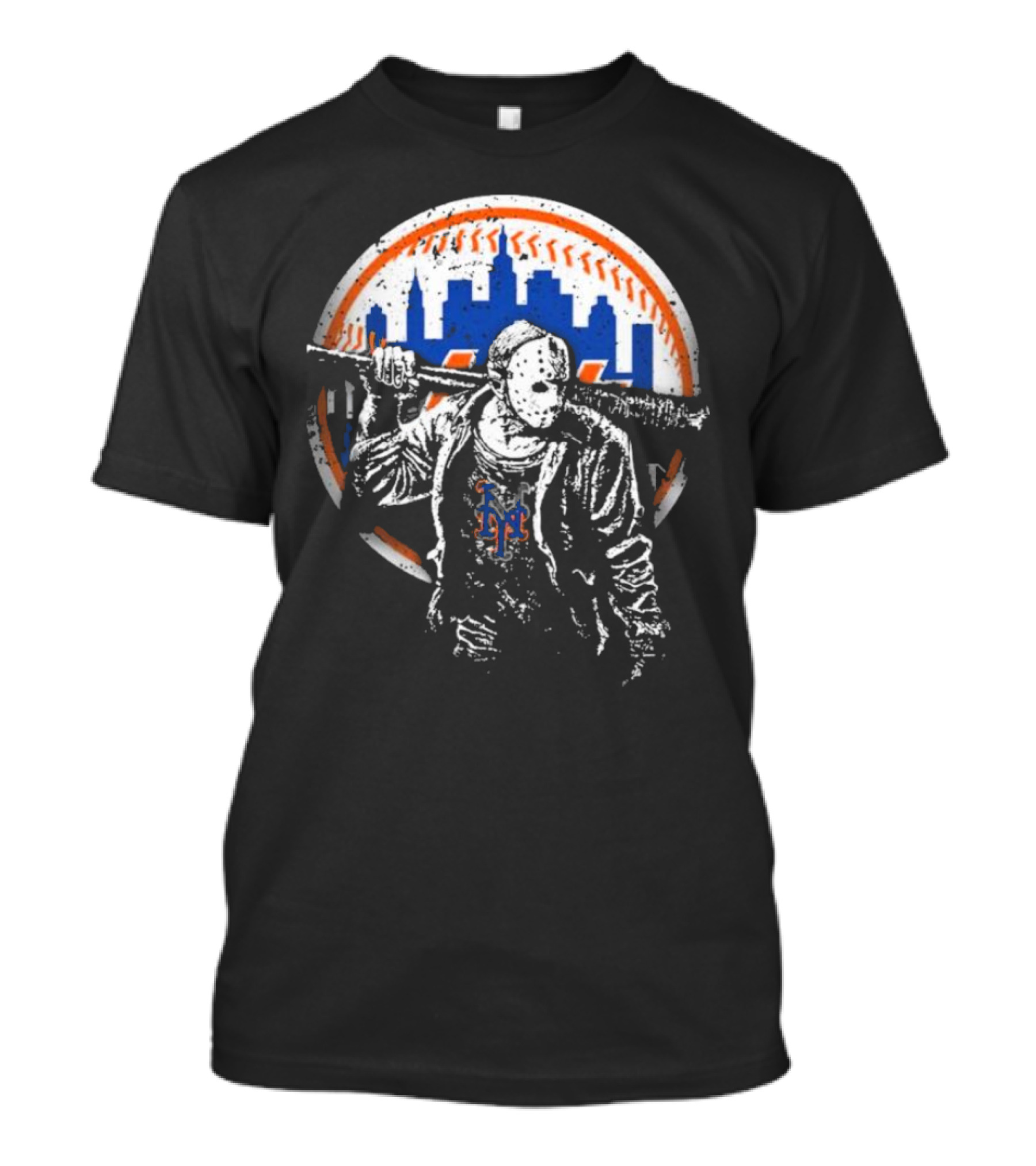 New York Mets Halloween Jason Voorhees Baseball Crossover T-Shirt