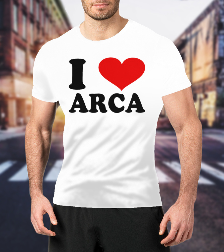 I Heart Arca Bold Text With Red Heart T-Shirt