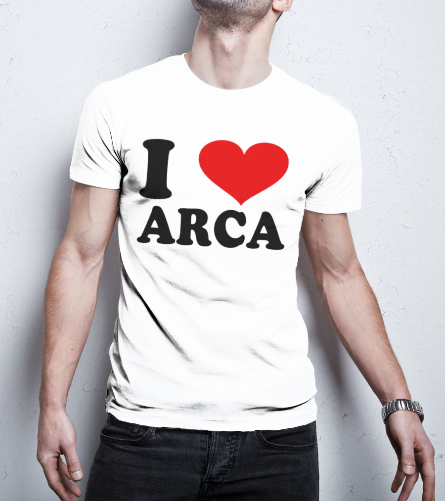I Heart Arca Bold Text With Red Heart T-Shirt