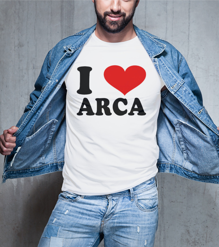 I Heart Arca Bold Text With Red Heart T-Shirt