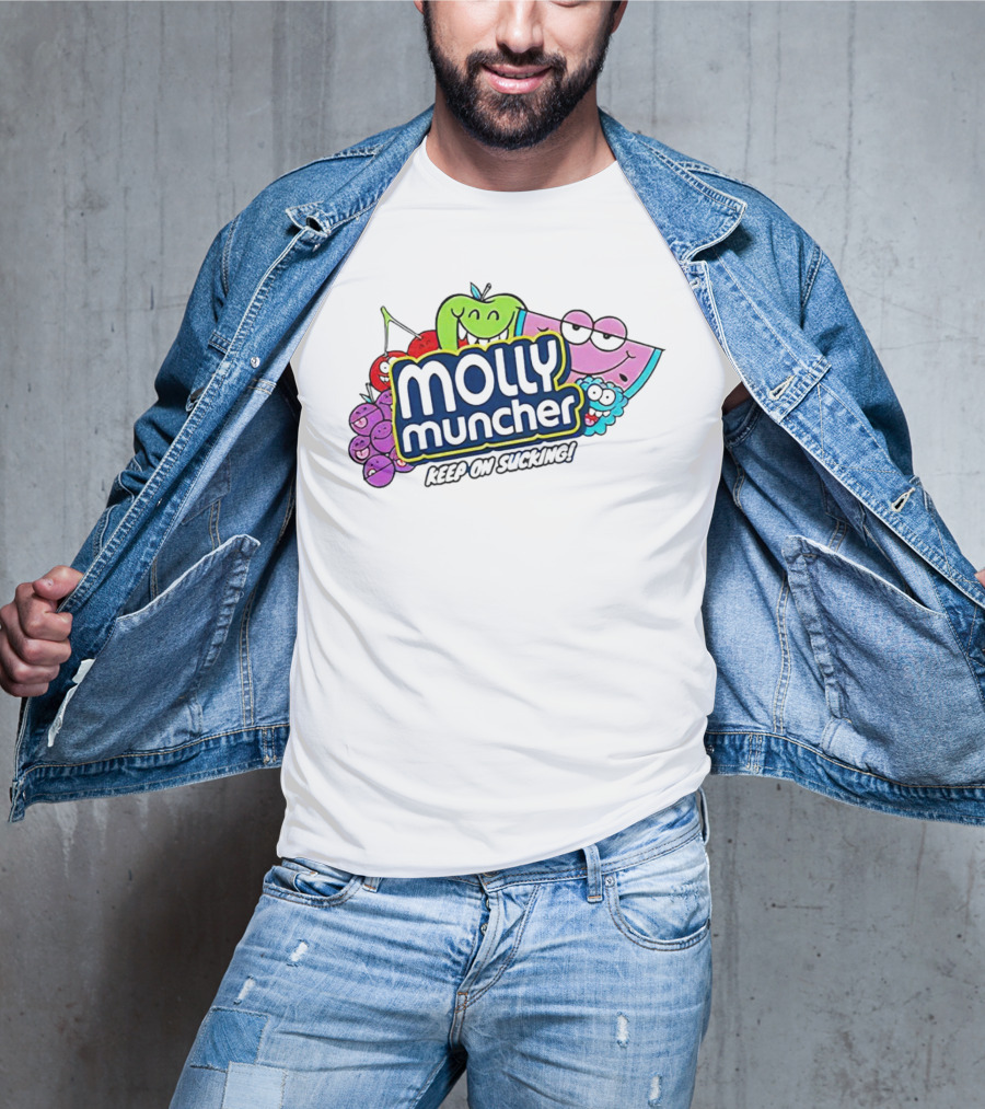 Molly Muncher Keep On Sucking Fruit Characters T-Shirt