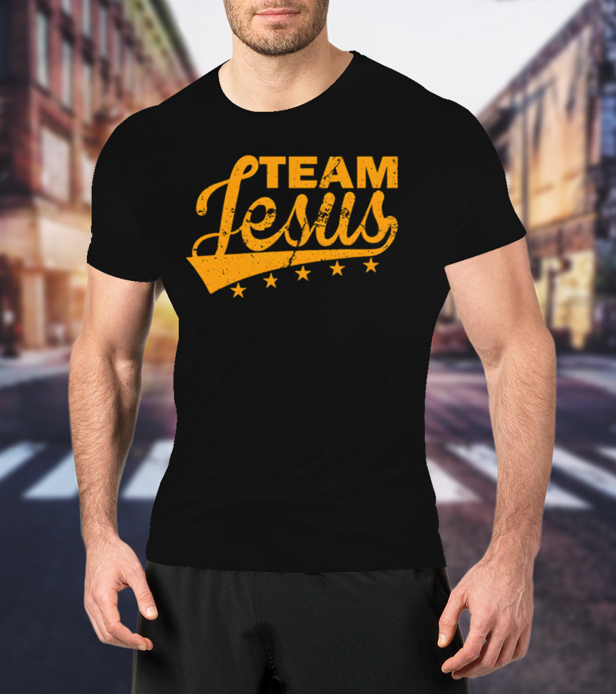 Team Jesus Vintage Style Retro Stars T-Shirt