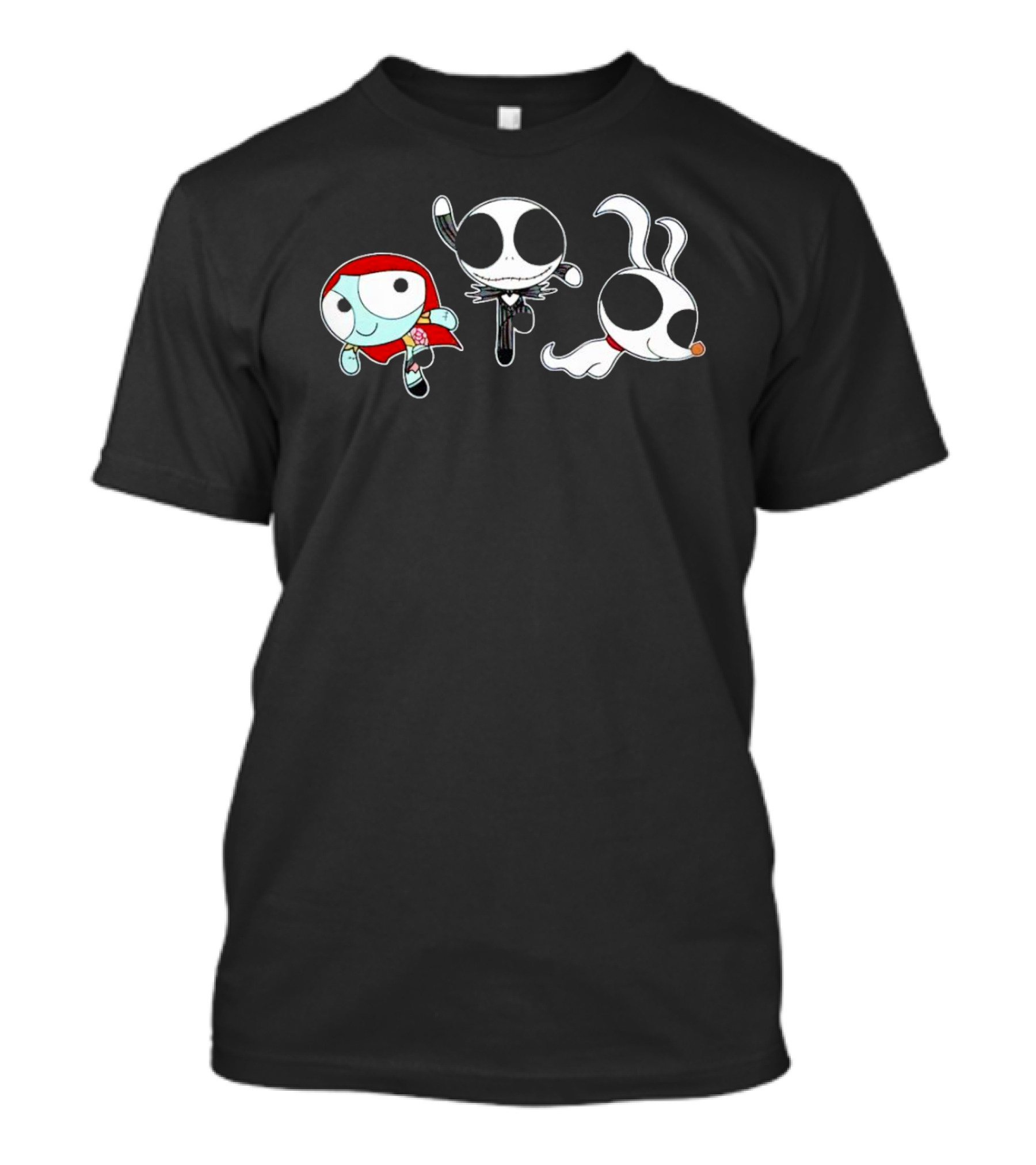 The Powerpuff Girls Sally And Jack Skellington With Zero Halloween Crossover T-Shirt