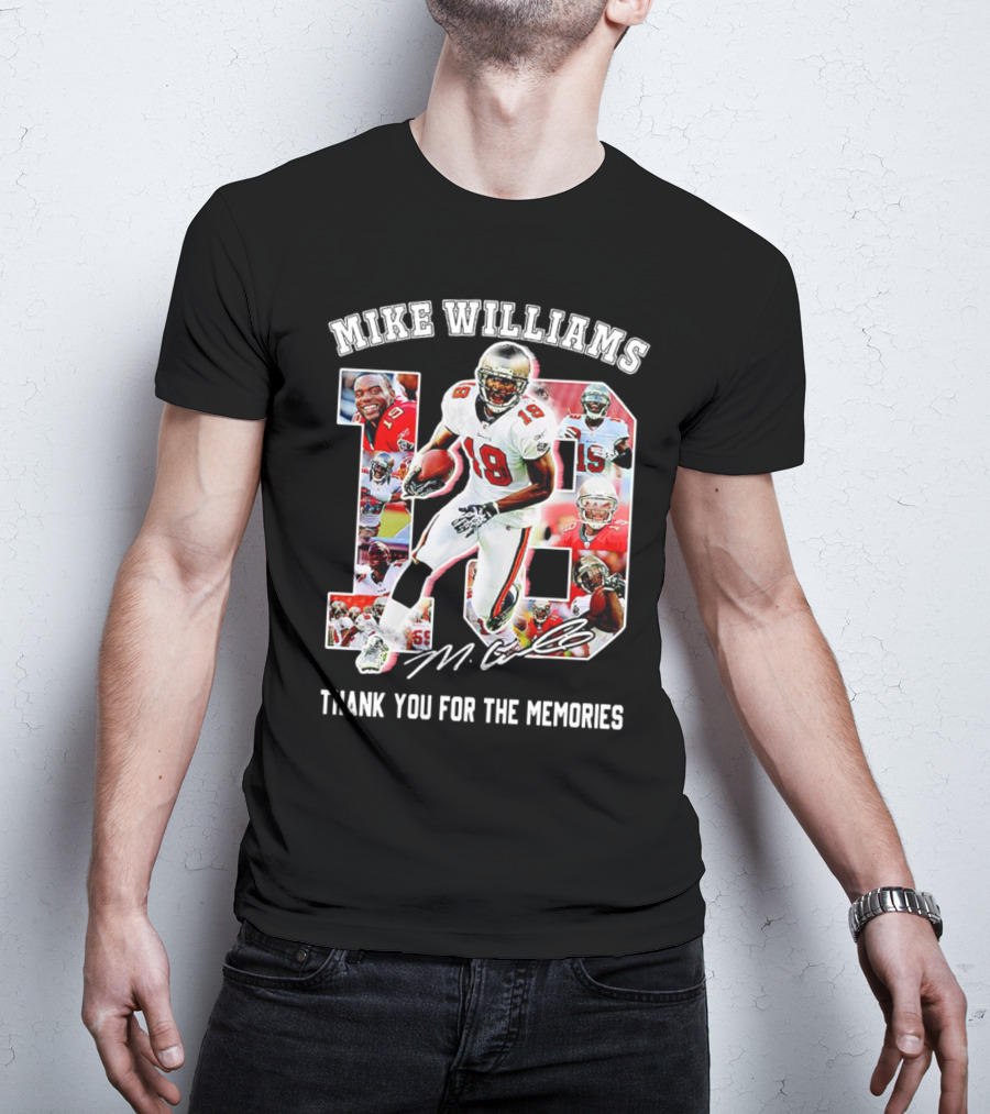 Mike Williams 19 Thank You For The Memories Tampa Bay Buccaneers Signature T-Shirt