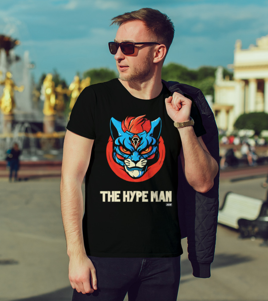 AEW Alex Abrahantes The Hype Man Fierce Cat Head T-Shirt