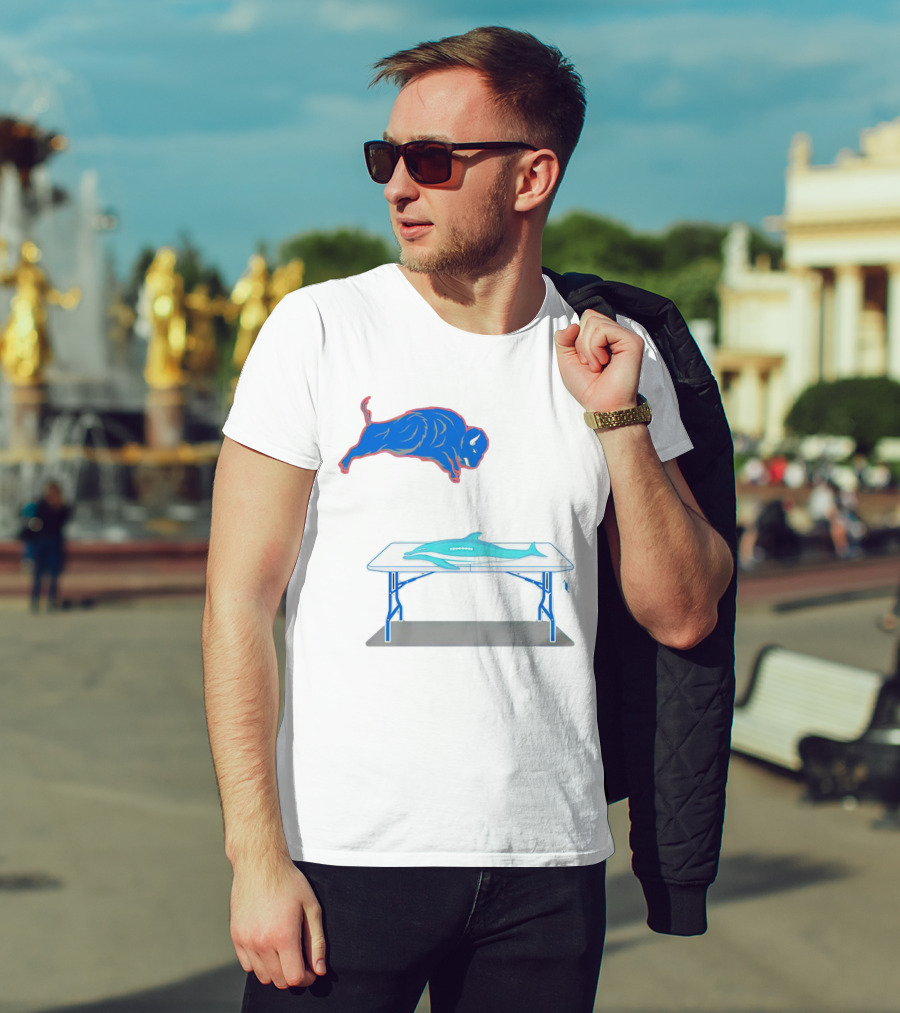 Buffalo Bills Jumping Over Table Miami Dolphins T-Shirt