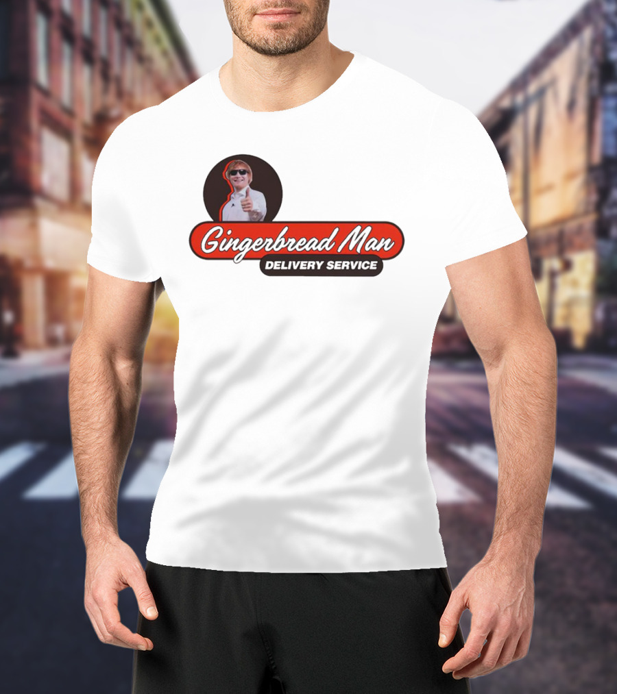 Gingerbread Man Delivery Service Cool Thumbs Up T-Shirt
